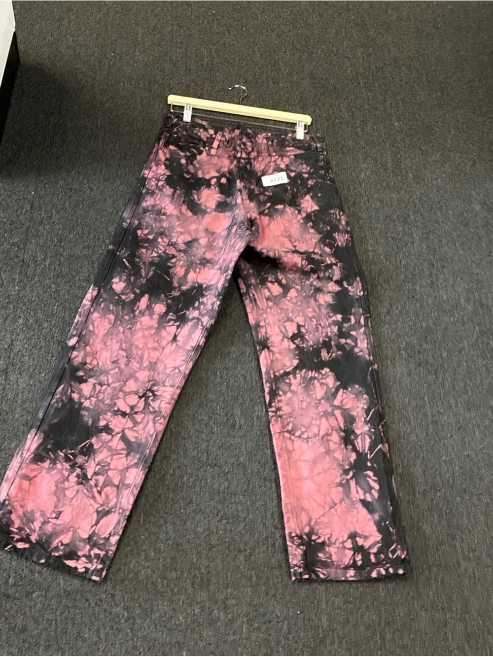 Men Market My Chemical Romance Jeans Black/Pink Tyedye Skater Grunge Goth SZ 34